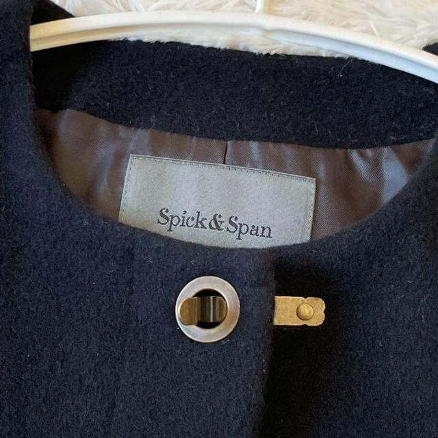 Spick & Span(スピックアンドスパン)のあゆ様専用✨スピック&スパン✨ノーカラー コート ウール  アンゴラ　ブラック レディースのジャケット/アウター(ロングコート)の商品写真