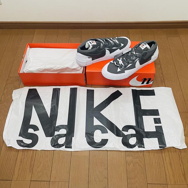 靴/シューズSACAI × NIKE BLAZER LOW "IRON GREY" 28cm