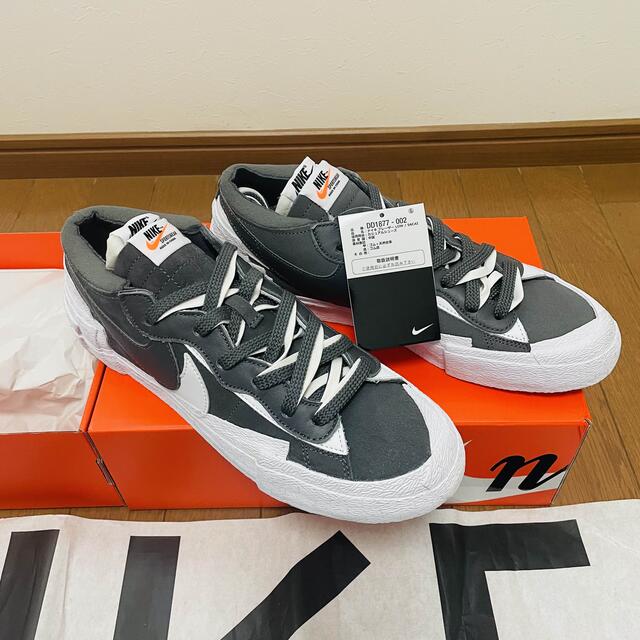 SACAI × NIKE BLAZER LOW "IRON GREY" 28cm