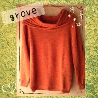 グローブ(grove)のあったか＊オレンジニットセーター(ニット/セーター)