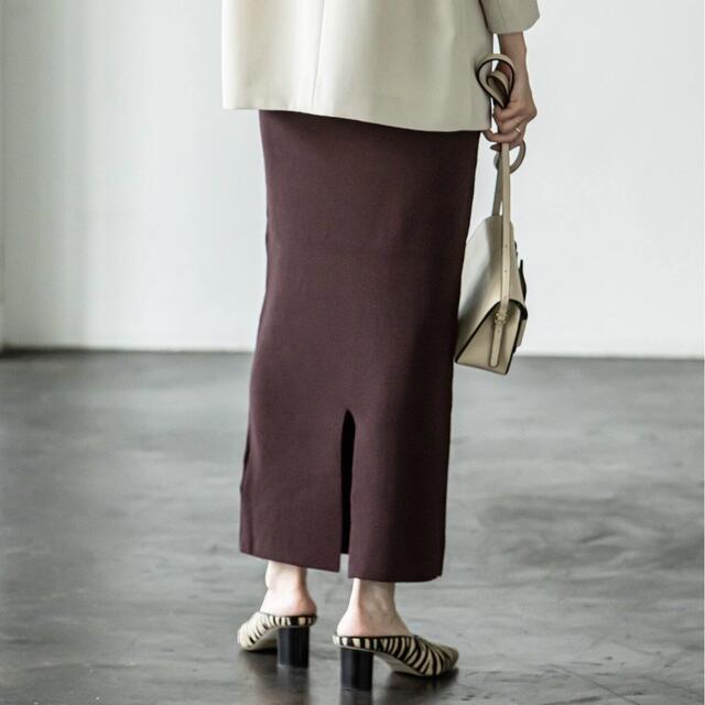 Noble(ノーブル)のNOBLE リブニットタイトスカート レディースのスカート(ロングスカート)の商品写真