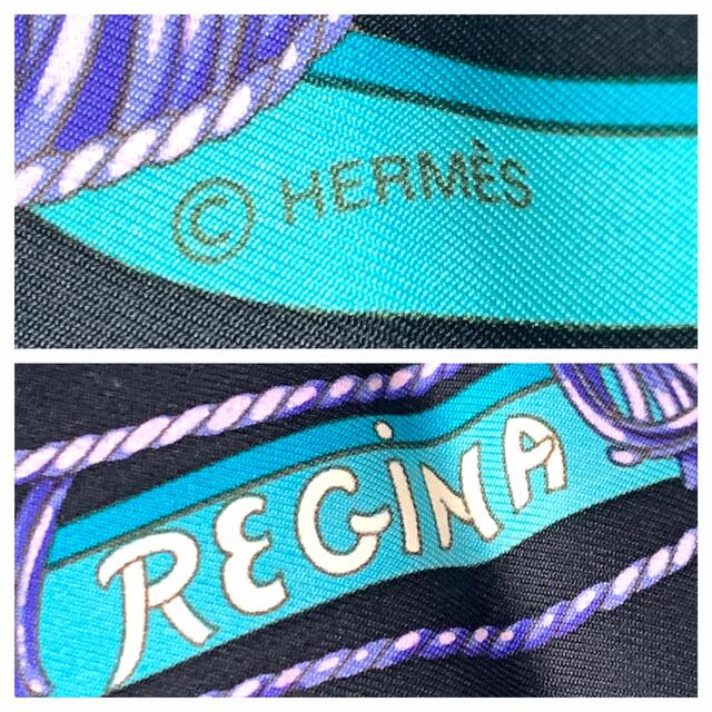Hermes(エルメス)のエルメス カレ90 大判 スカーフ(ブラック、花柄、REGINA 女王陛下) レディースのファッション小物(バンダナ/スカーフ)の商品写真