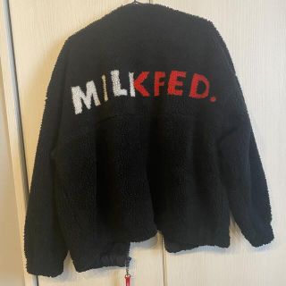 ミルクフェド(MILKFED.)のmilkfed. ボアジップアップジャケット　黒(ブルゾン)