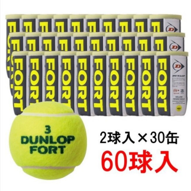 ダンロップ 硬式テニスボール FORT １箱 (2P缶入×30)新品未使用