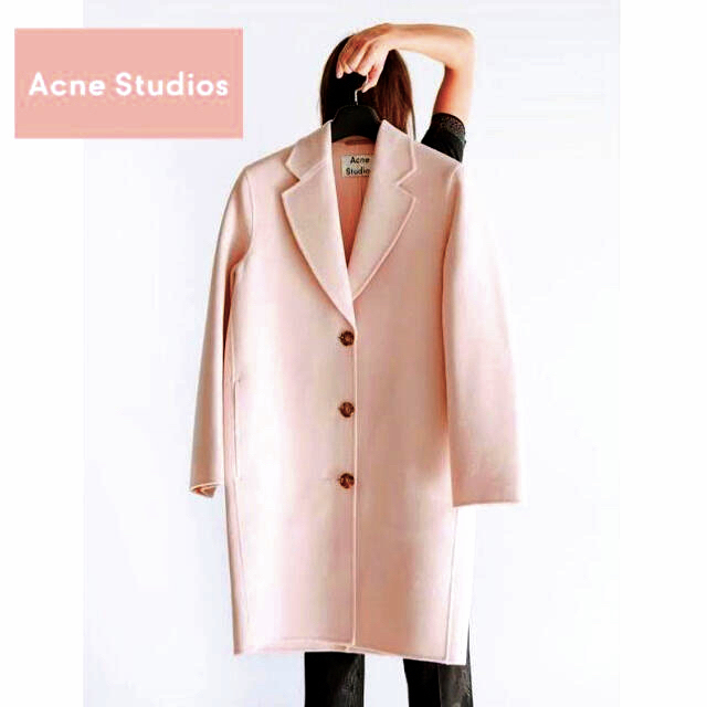 ACNE(アクネ)のAcne Studios カシミア混💕ベビーピンクコート レディースのジャケット/アウター(チェスターコート)の商品写真