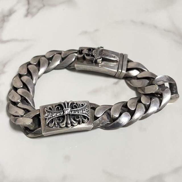 Chrome Hearts(クロムハーツ)の【338lapua様専用】クロムハーツ　IDブレスレット　ジルコニアカスタム メンズのアクセサリー(ブレスレット)の商品写真