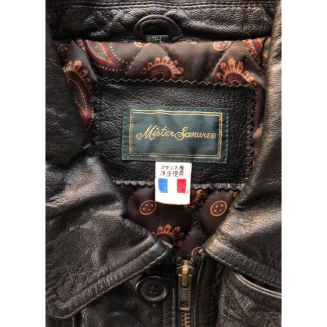 ART VINTAGE(アートヴィンテージ)の【90s vintage】レザーコート　フランス産革　肩パッド入り メンズのジャケット/アウター(レザージャケット)の商品写真