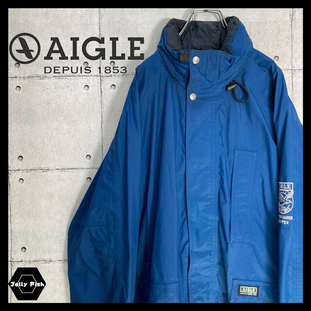 AIGLE(エーグル)の【入手困難】AIGLE/エーグル 旧タグ GORE-TEX ゴアテックス 青 L メンズのジャケット/アウター(マウンテンパーカー)の商品写真