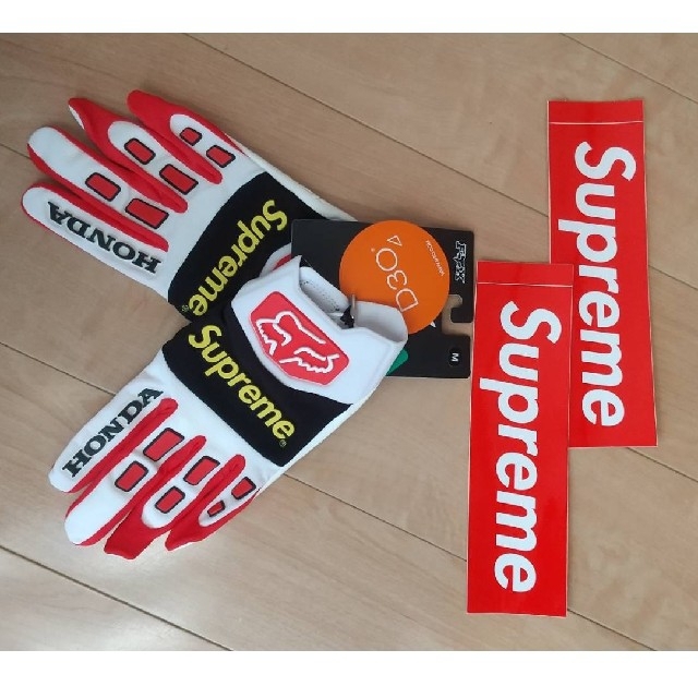 Supreme×HONDA×Racing Gloves ステッカー二枚付き 自動車/バイクのバイク(モトクロス用品)の商品写真