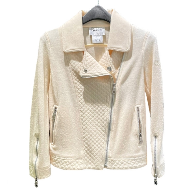 全品送料無料】 CHANEL - シャネル CHANEL ウールライダースジャケット