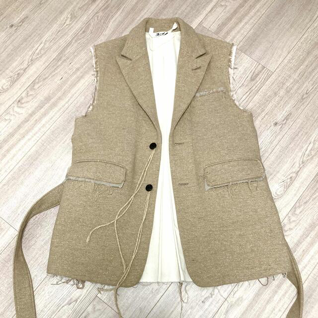 トップスmidorikawa silkwoolbeltedvest