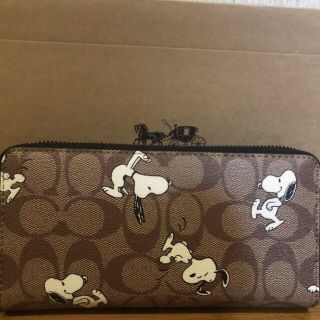 コーチ(COACH)のコーチ　長財布　ピーナッツコラボ　スヌーピー　c4327シグネチャー(財布)