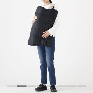 MUJI (無印良品) - 抱っこ用ケープ 無印良品 ダウン生地 黒の通販 by