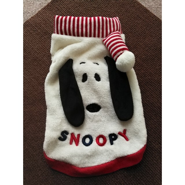 SNOOPY(スヌーピー)の【ペットパラダイス★スヌーピー★マフラー付モコモコ冬服】DS 赤 犬 その他のペット用品(犬)の商品写真