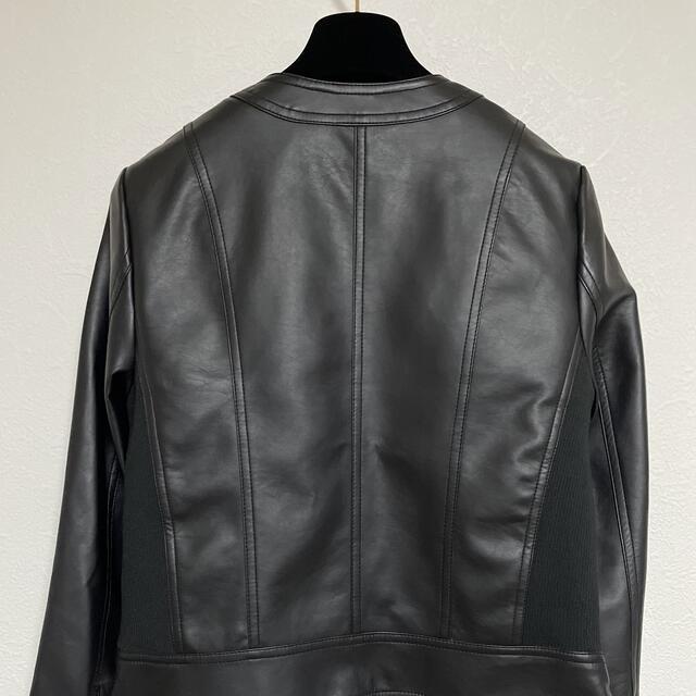 Bou Jeloud(ブージュルード)のブージュルード フェイク　レザージャケット　黒　ライダースジャケット　38 M レディースのジャケット/アウター(ライダースジャケット)の商品写真