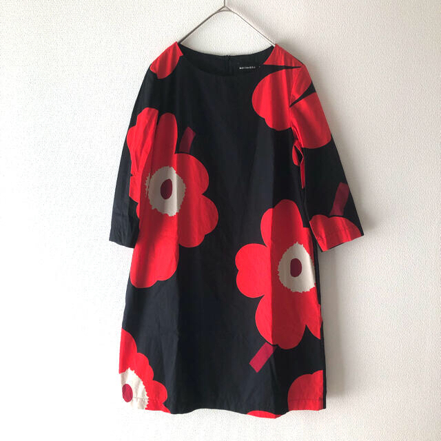 marimekko(マリメッコ)のmarimekko マリメッコ ウニッコ 7分袖ワンピース レディースのワンピース(ひざ丈ワンピース)の商品写真