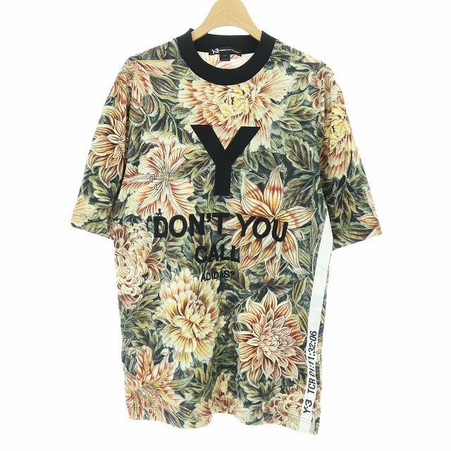 Y-3 アディダス ヨウジヤマモト 半袖 Tシャツ カットソー 花柄 ロゴ S