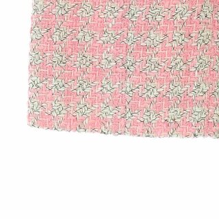 シャネル ツイード タイトスカート ココボタン ココマーク 総柄 36 ピンク