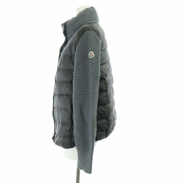 MONCLER(モンクレール)のモンクレール ダウン カーディガン ニット切替 スタンドカラー M グレー レディースのトップス(カーディガン)の商品写真