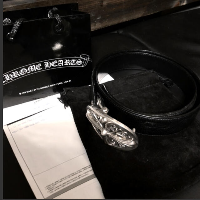 クロムハーツ クラシックオーバルクロス バックル レザーベルト 36 www