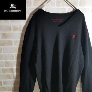 バーバリーブラックレーベル(BURBERRY BLACK LABEL)のBURBERRY ニット セーター Vネック ワンポイントロゴ ユニセックス(ニット/セーター)