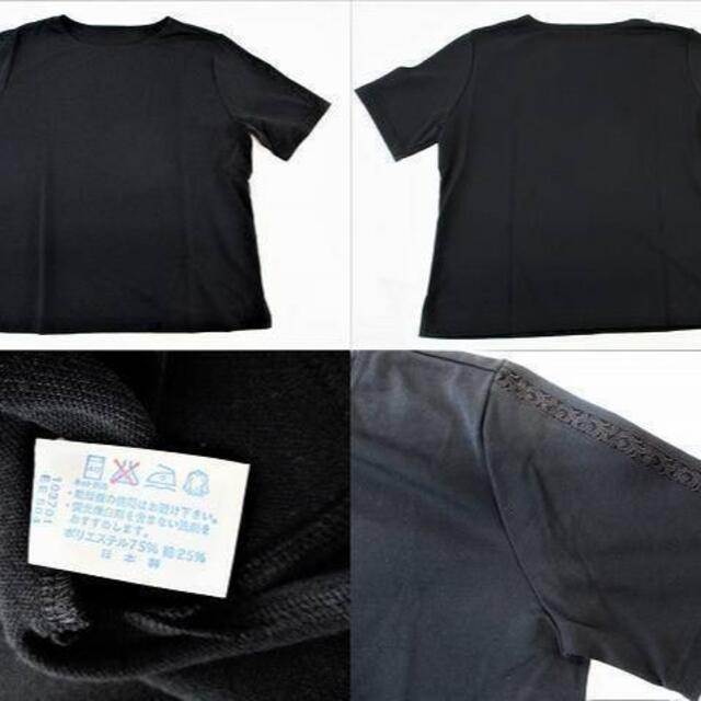 シャルレ(シャルレ)のシャルレ  半袖　カットソー レース入り ブラック L 未使用品 GM-20 レディースのトップス(Tシャツ(半袖/袖なし))の商品写真