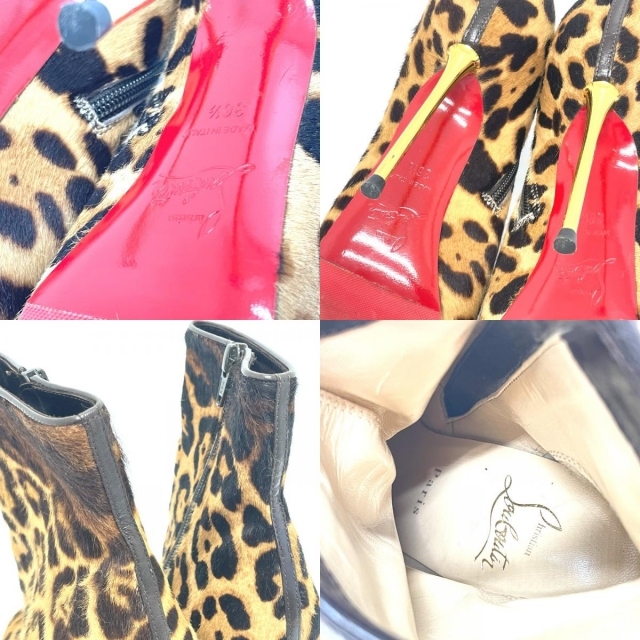 Christian Louboutin(クリスチャンルブタン)のクリスチャンルブタン ハラコ レオパード プーティ ブーツ ブラウン レディースの靴/シューズ(ブーツ)の商品写真