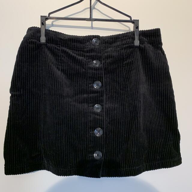 FOREVER 21(フォーエバートゥエンティーワン)のforever21 コーデュロイ　ショートスカート　ブラック　ミニスカ レディースのスカート(ミニスカート)の商品写真