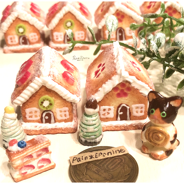 【ミニチュア】お菓子の家：フルーツハウス ハンドメイドのおもちゃ(ミニチュア)の商品写真