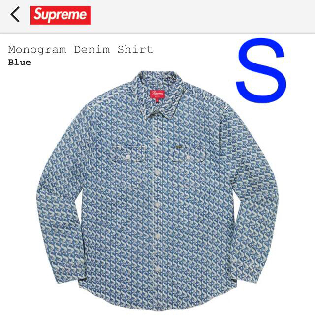 Supreme Monogram Denim Shirt Sサイズ Blue