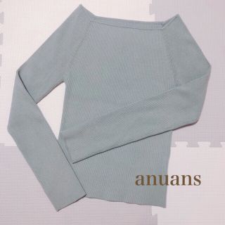 新品未使用　anuans アニュアンス　スクエアネックリブニット(ニット/セーター)