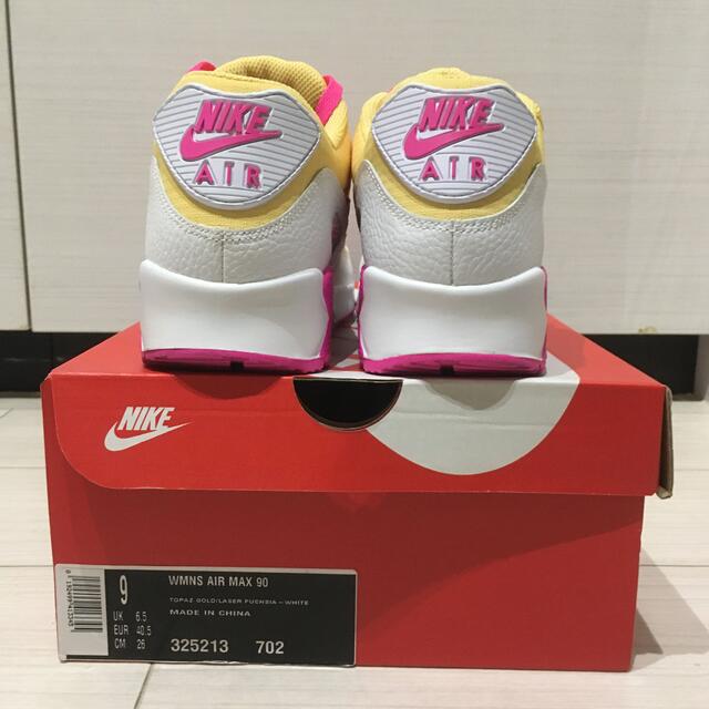 NIKE(ナイキ)のNIKE WMNS AIR MAX 90 GOLD/FUCHSIA 26.0cm レディースの靴/シューズ(スニーカー)の商品写真