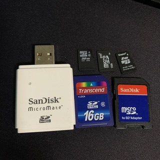 サンディスク(SanDisk)のmicroSDHC 32GB & SDHC 16GB & SDカードリーダー(その他)