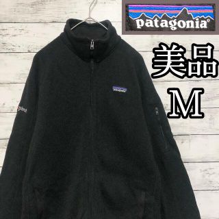 パタゴニア(patagonia)の極美品 パタゴニア M フリース 希少 企業ロゴ 内ボア フリースジャケット(ブルゾン)