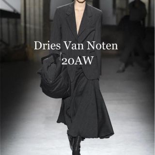 ドリスヴァンノッテン(DRIES VAN NOTEN)の【Dries Van Noten】20AWピンストライプ切替フレアロングスカート(ロングスカート)