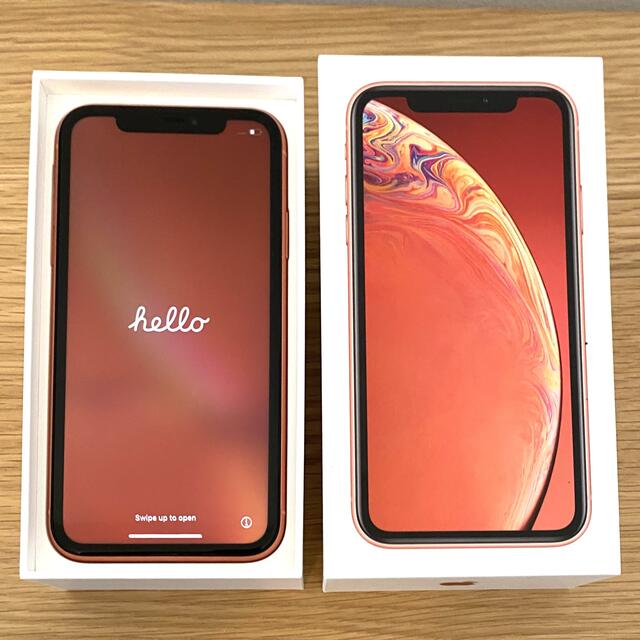 美品】iPhone XR Coral 128 GB SIMフリー - スマートフォン本体