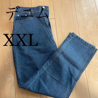 【本日限り】美品 デニム ジーンズ ワイドパンツ XXL(デニム/ジーンズ)