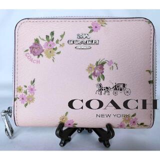 コーチ(COACH)の【COACH】 二つ折り財布 PVC花柄 ピンク コンパクトウォレット(財布)