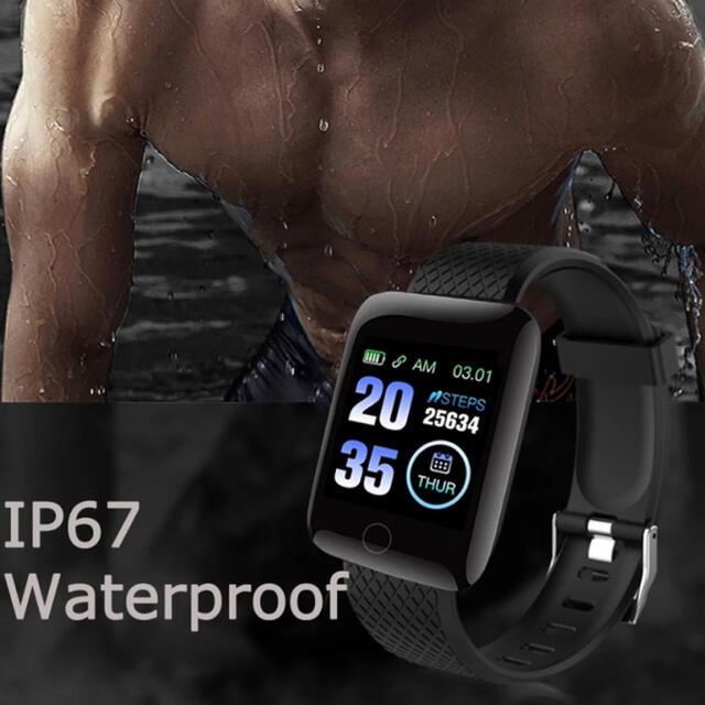 スマートウォッチ 116プラス スマートブレスレット　ウェアラブル メンズの時計(腕時計(デジタル))の商品写真