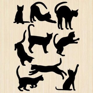 ウォールステッカー 猫 ネコ ねこ 黒猫 ver10(その他)