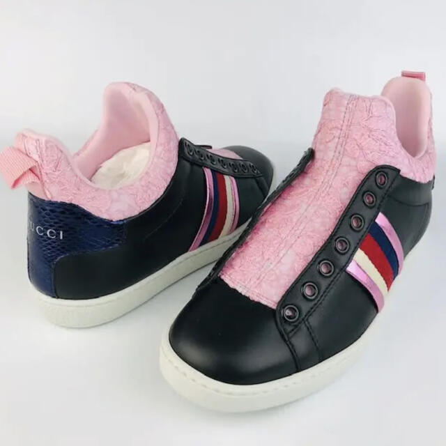 Gucci(グッチ)の新品未使用★GUCCI・レザー シェリーライン ハイトップ スニーカー（34） レディースの靴/シューズ(スニーカー)の商品写真