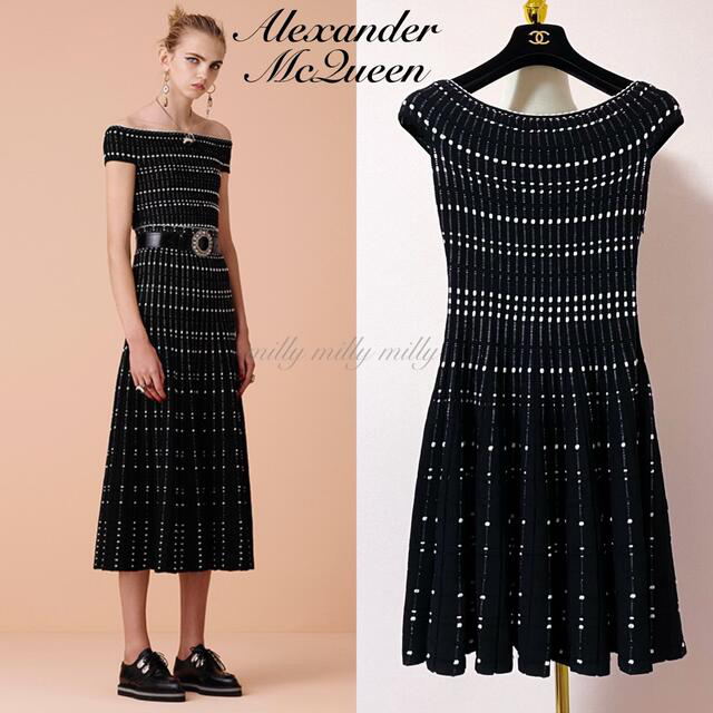 ご成約済みです【Alexander McQUEEN】ニットプリーツワンピース