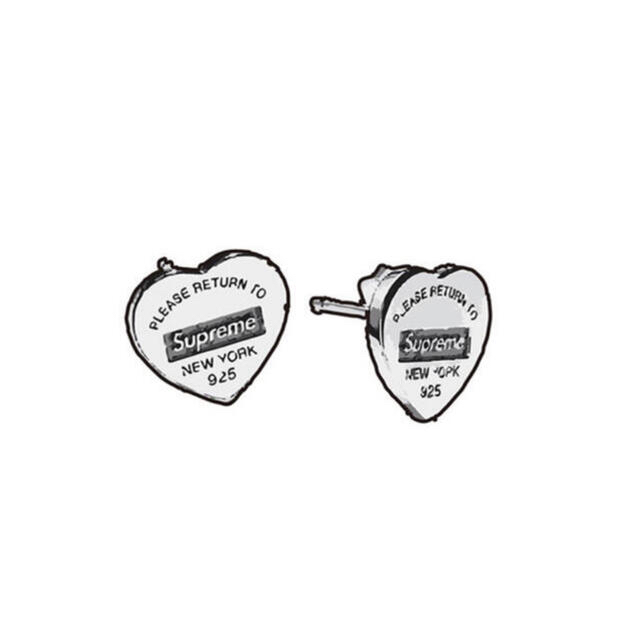 ピアス(両耳用)Supreme/Tiffany Heart Tag Stud Earrings