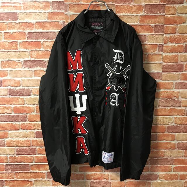 ミシカ　MISHKA ナイロンジャケット　バックプリント　ゆるだぼ　黒　死神