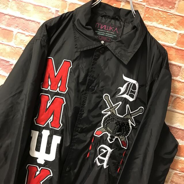 ミシカ　MISHKA ナイロンジャケット　バックプリント　ゆるだぼ　黒　死神