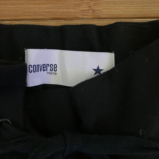 CONVERSE(コンバース)のコンバーストウキョウ　シューレースアップ　ワイドパンツ　黒 レディースのパンツ(カジュアルパンツ)の商品写真