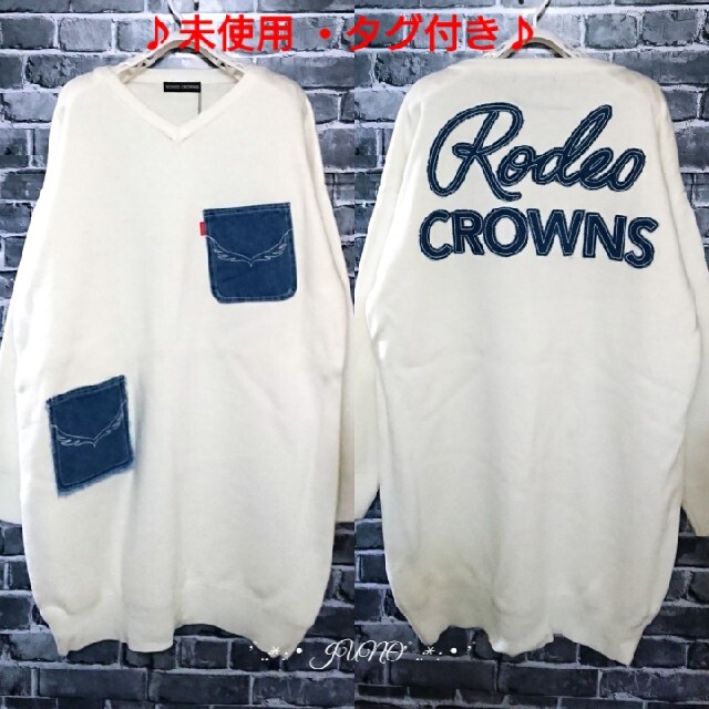 RODEO CROWNS WIDE BOWL(ロデオクラウンズワイドボウル)のWHTデニムポケットOP♡RODEO CROWNS ロデオクラウンズ タグ付き レディースのワンピース(ひざ丈ワンピース)の商品写真