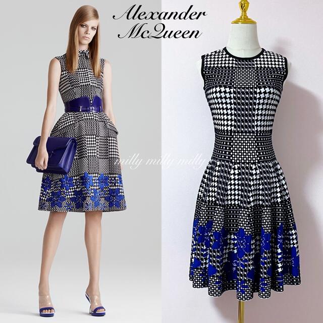 Alexander McQueen(アレキサンダーマックイーン)のご成約済み♡新品同様【Alexander McQUEEN】ニットフレアワンピース レディースのワンピース(ひざ丈ワンピース)の商品写真