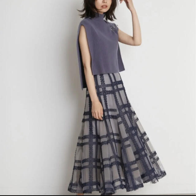 SNIDEL(スナイデル)のsnidel ♡ チュールエンブロイダリースカート レディースのスカート(ロングスカート)の商品写真