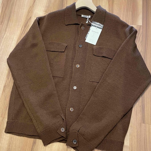 【AURALEE】UNEVENWOOKCORD KNIT BLOUSON メンズのトップス(ニット/セーター)の商品写真